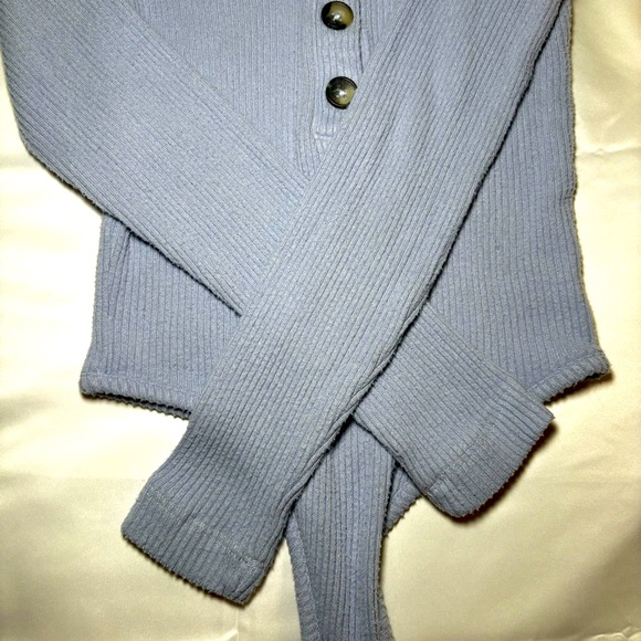 Yummy Sweater Co. Women Light Blue Bodysuit Size XS Soft - Picture 7 of 12